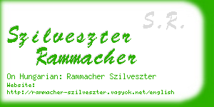 szilveszter rammacher business card